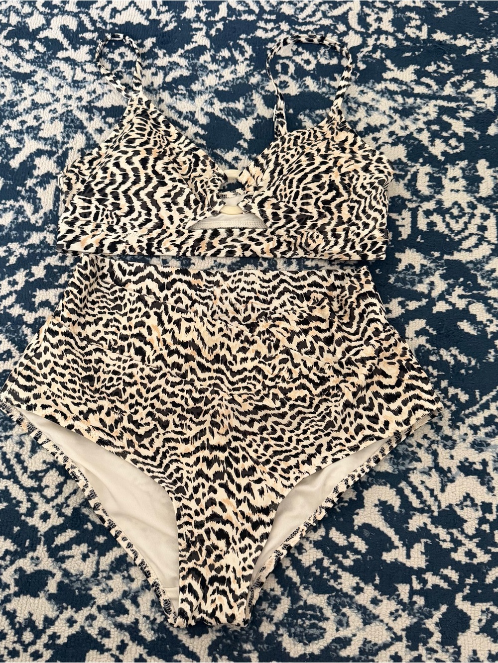 Aerie Leopard Cut Out Bikini Top and Bottom